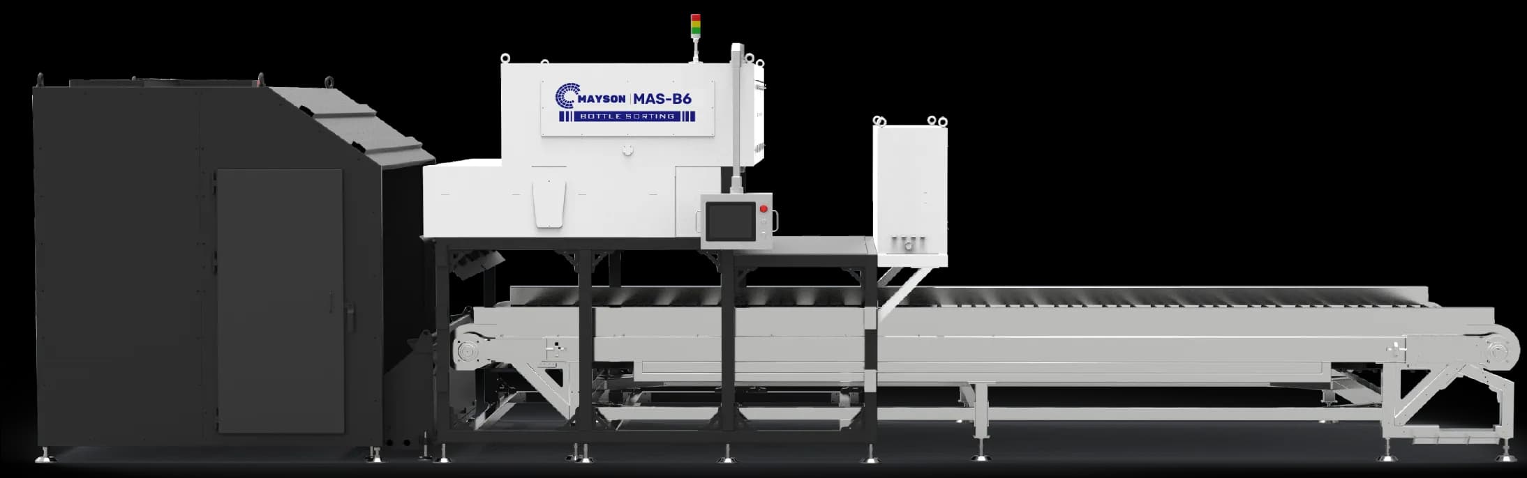 Mayson MAS-B whole-bottle sorter, front view.